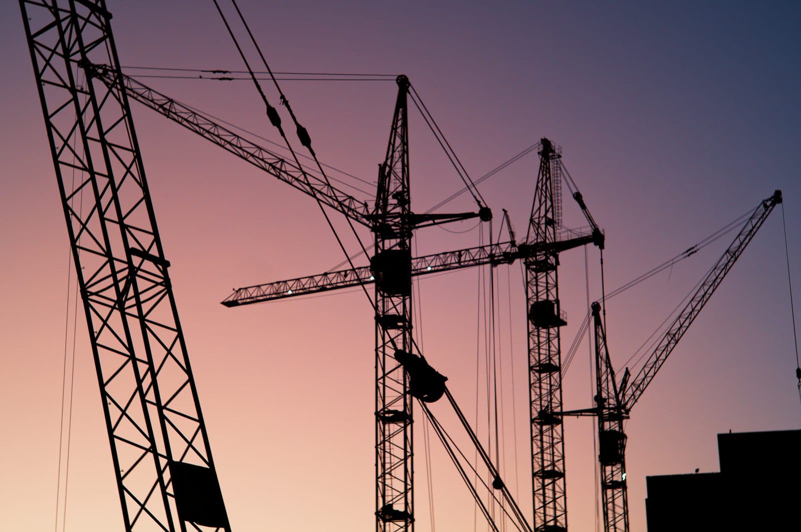 Heavy equipment in industrial project